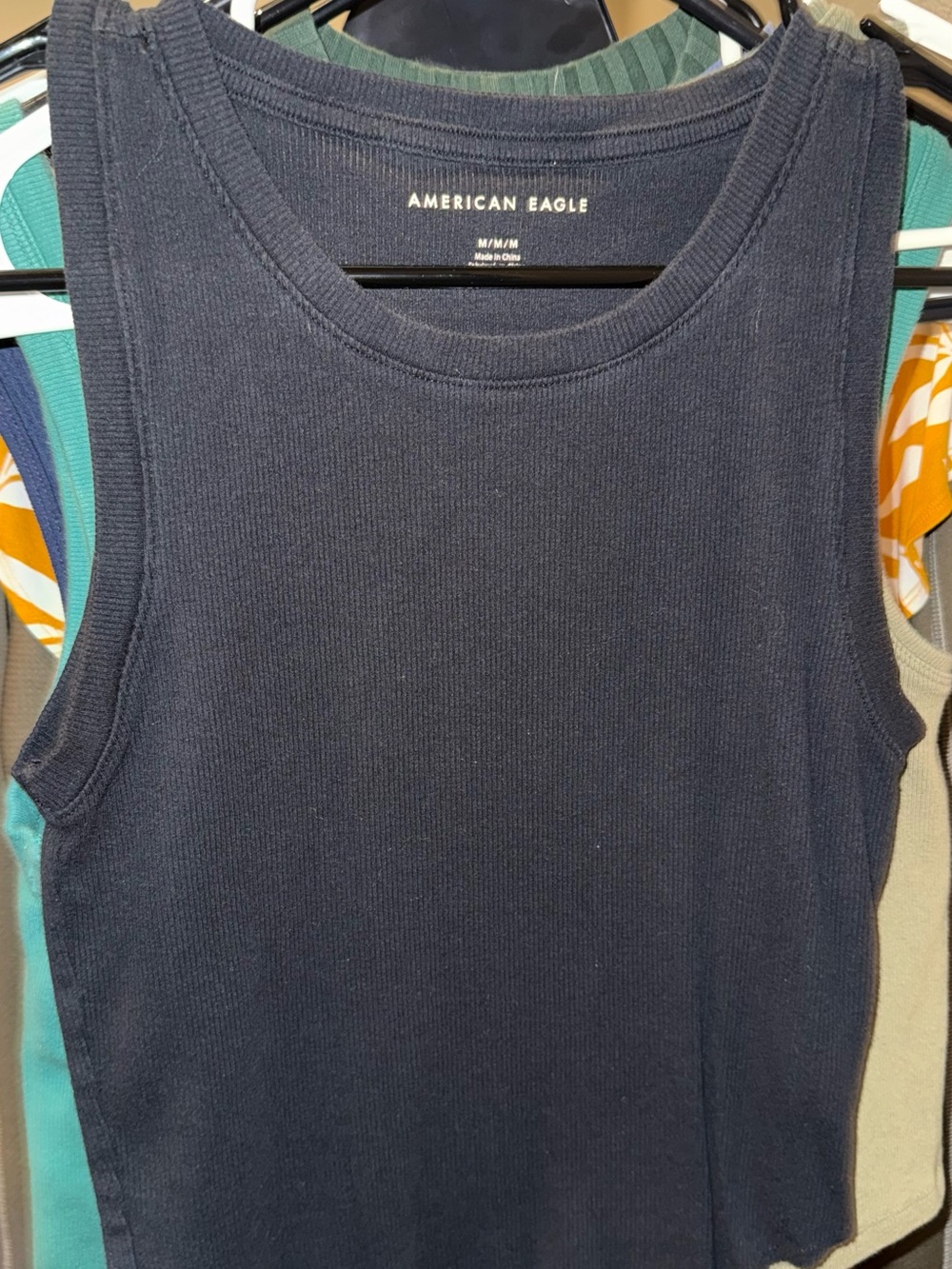 American Eagle Outfitters Navy Ribbed Tank Top